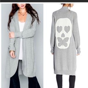 Show Me Your MuMu  Gray Big Bang Sweater Butterfly Skull Size Small